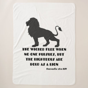 Proverbs 28:1 Bible Verse Quote KJV Sherpa Blanket