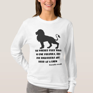 Proverbs 28:1 Bible Verse Quote KJV Women's T-Shirt
