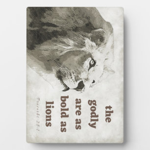 Proverbs 28:1 Bold as lions plaque