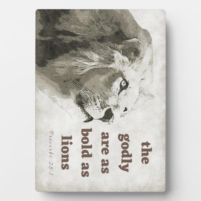 Proverbs 28:1 Bold as lions plaque (Front)