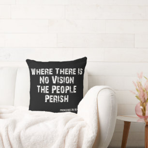 Proverbs 29:18 Bible Verse KJV Quote Cushion