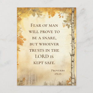 Proverbs 29:25 Fear of Man Bible Verse Postcard