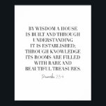 Proverbs 2:3-4 poster<br><div class="desc">By Wisdom a House Is Built...  Proverbs Scripture Verse</div>