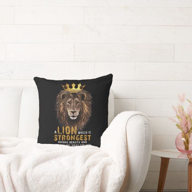 Proverbs 30:30 KJV Bible Scripture Quote Cushion (Couch)