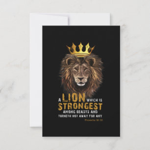 Proverbs 30:30 KJV Bible Verse Greeting Card