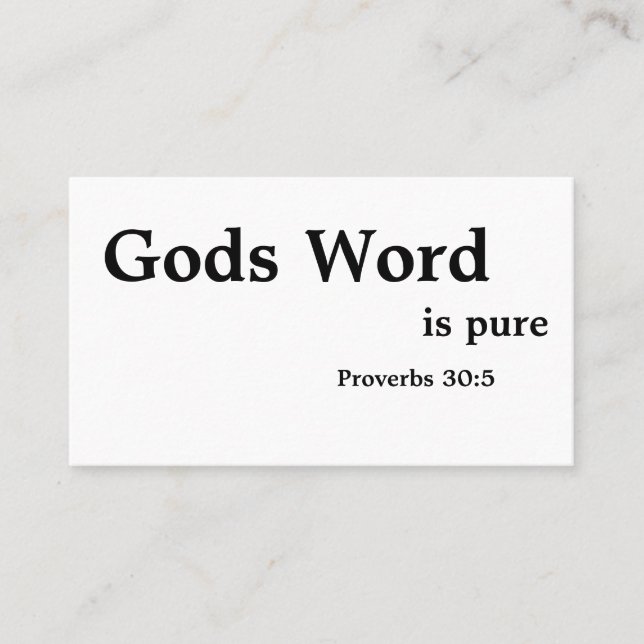 Proverbs 30:5 business card (Front)