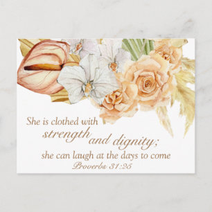 Proverbs 31:25 Bible Verse Motivational Postcard