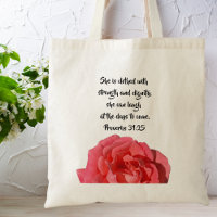 Proverbs 31:25 Custom Bible Verse Rose