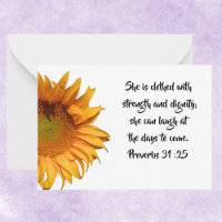 Proverbs 31:25 Custom Bible Verse Sunflower