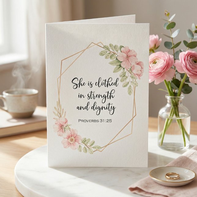 Proverbs 31:25 Faith-Based Women's Encouragement Card (Creator Uploaded)