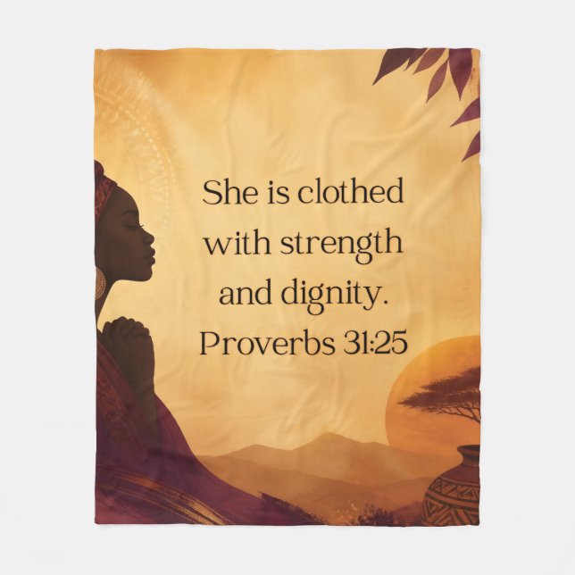 Proverbs 31:25 fleece blanket (Front)