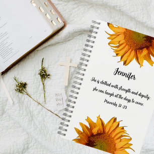 Proverbs 31:25 Floral Bible Verse Prayer Journal
