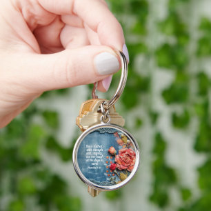Proverbs 31:25 Keychain Inspiring Bible Verse Blue