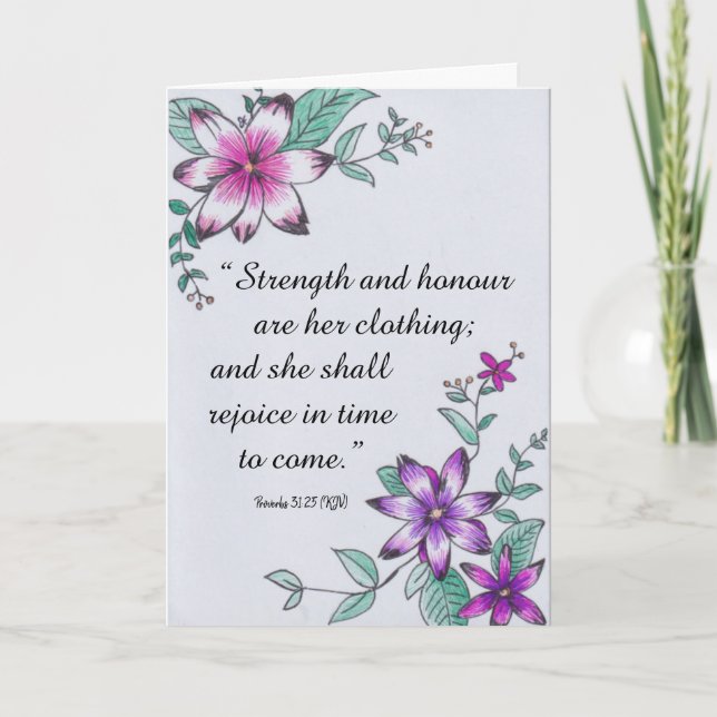 Proverbs 31:25 (KJV)  Card (Front)