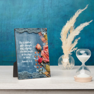 Proverbs 31:25 Plaque Inspiring Bible Verse
