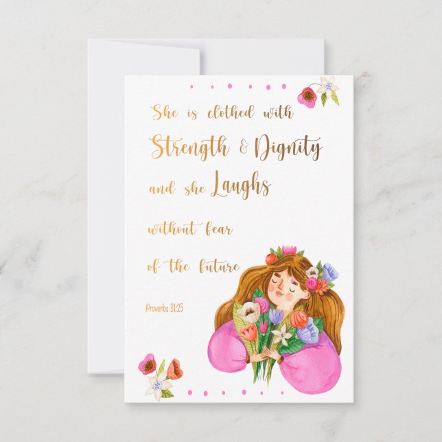 Proverbs 31:25 She is clothed with strength card (Front)