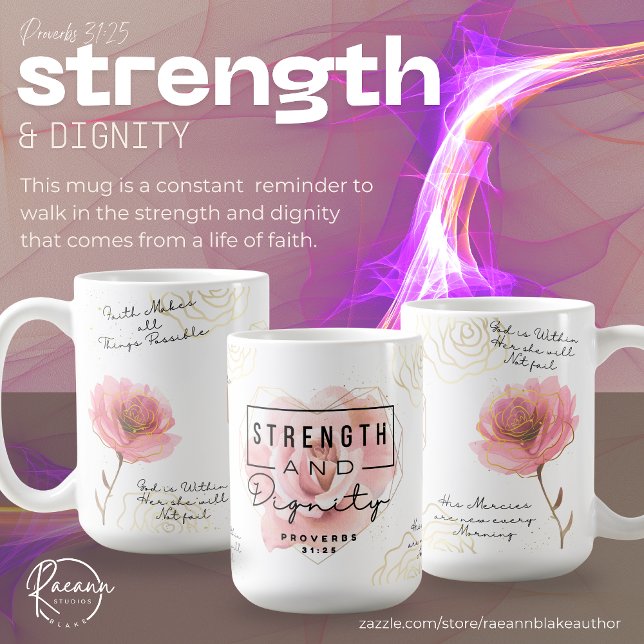 Proverbs 31:25 Strength & Dignity Ceramic Mug (Creator Uploaded)