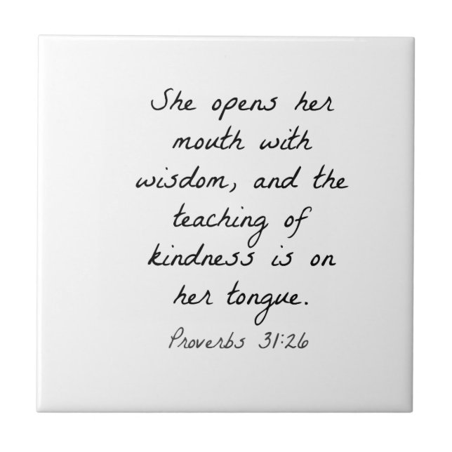 Proverbs 31:26 tile (Front)