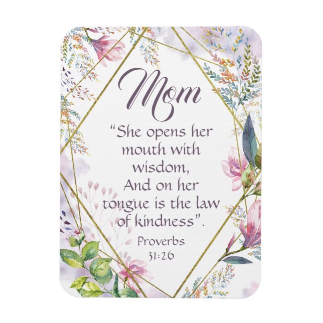 Proverbs 31 Bible Verse Christian Mothers Day Gift Magnet (Vertical)