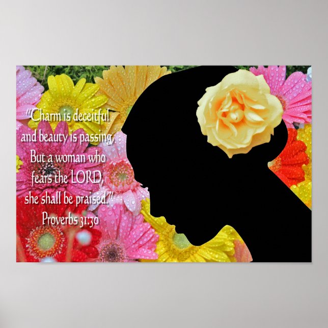 Proverbs 31 Christian Poster Flowers Scripture (Front)