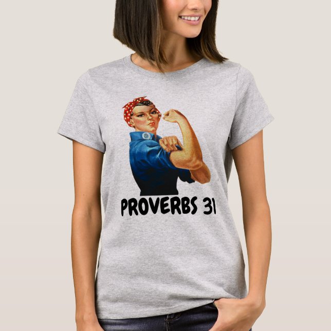 PROVERBS 31 CHRISTIAN WOMEN'S ROSIE RIVETER T-Shir T-Shirt (Front)