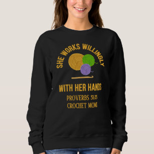PROVERBS 31 Crochet Mom Yarn Sweatshirt