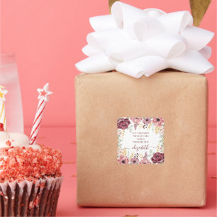 Proverbs 31 Elegant pastel pink flower  Square Sticker