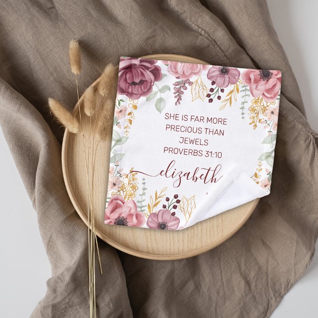 Proverbs 31 Elegant pastel pink flower  Wash Cloth (Creator Uploaded)