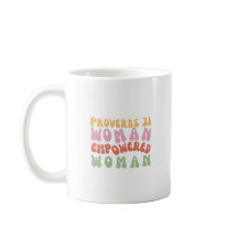 Proverbs 31 Empowered Woman Phrase on Mug Retro