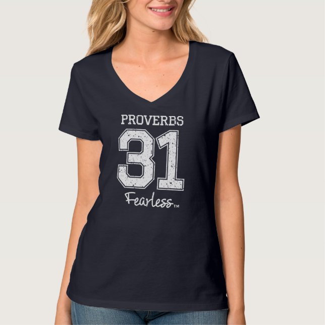 Proverbs 31 Fearless - Jesus Surfed Christian T-Shirt (Front)
