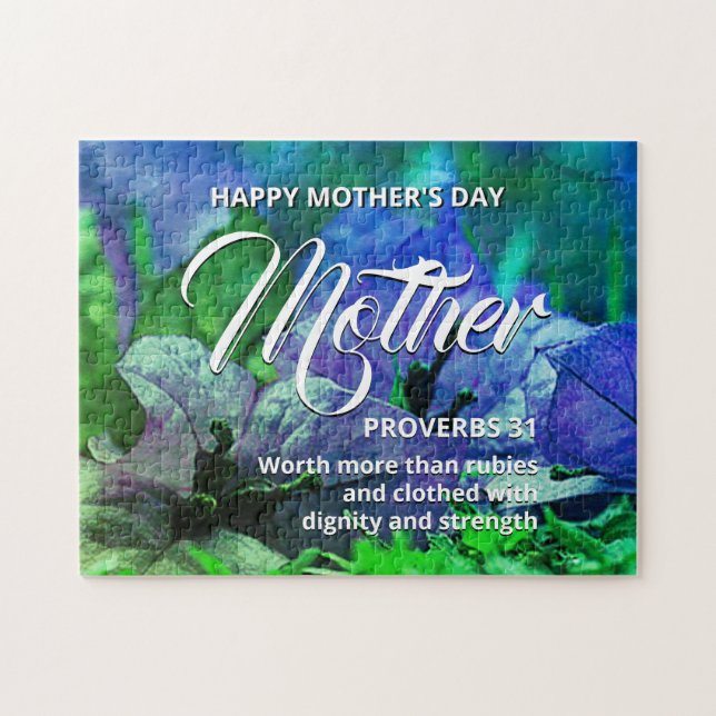 PROVERBS 31 Floral Happy Mother's Day Jigsaw Puzzle (Horizontal)