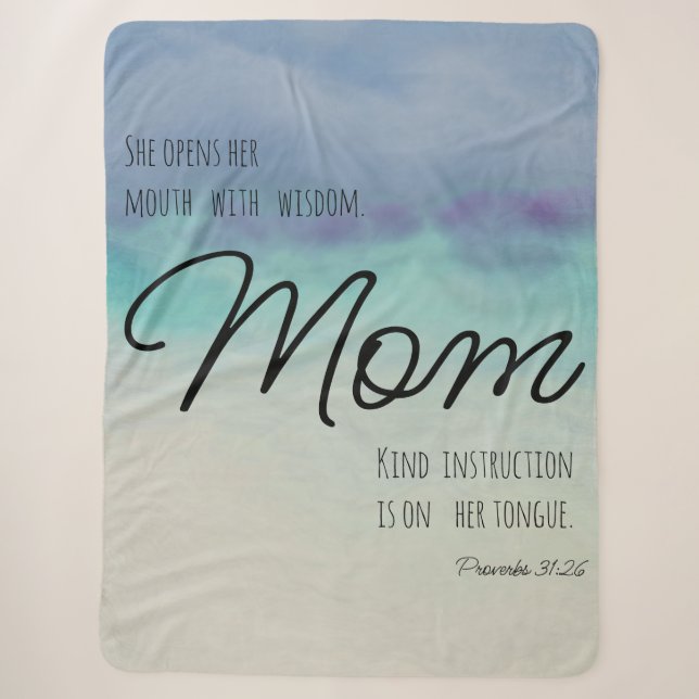 Proverbs 31 Mum Sherpa Blanket (Front)