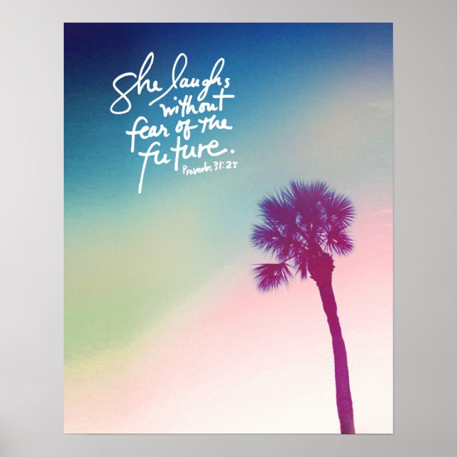 Proverbs 31 Palm Sunset Poster (Front)