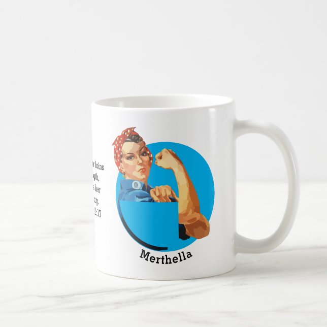 Proverbs 31 ROSIE RIVETER Personalised Coffee Mug (Right)