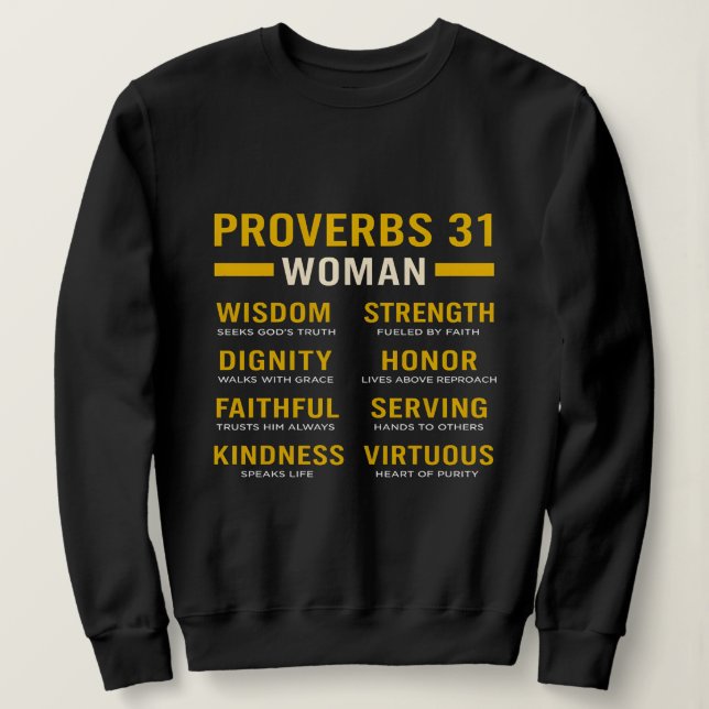 Proverbs 31 Woman Christian Women’s Sweatshirt (Design Front)