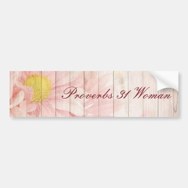 Proverbs 31 Woman Floral Design Bumper Sticker (Front)