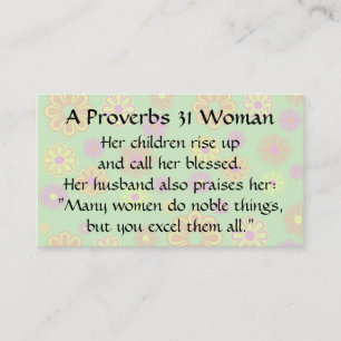 Proverbs 31 Woman Mum Calling Card groovy mod