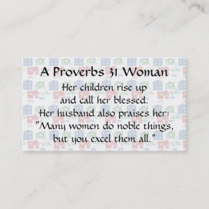 Proverbs 31 Woman Mum Calling Card house car bike