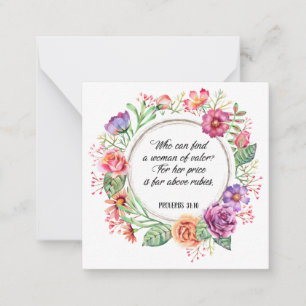 Proverbs 31 Woman of Valour Roses Blank Note Card