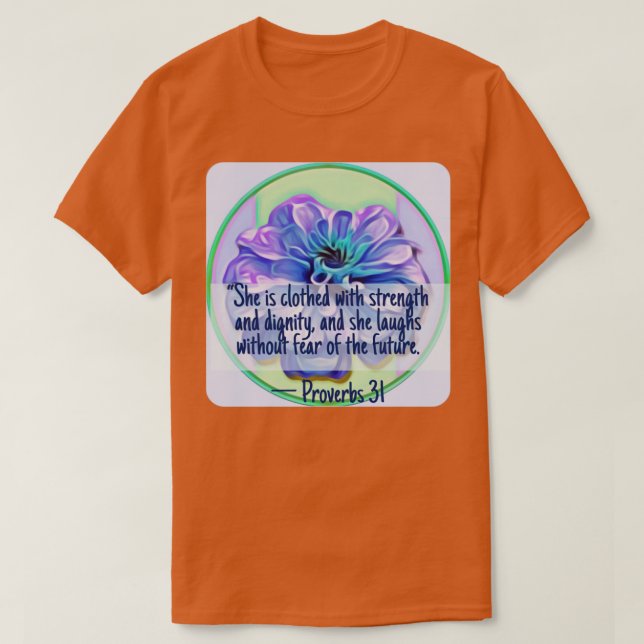 Proverbs 31 Womens Inspirational Scripture T-Shirt (Design Front)