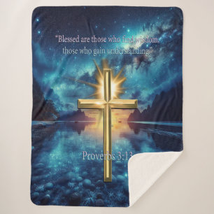 Proverbs 3:13 sherpa blanket