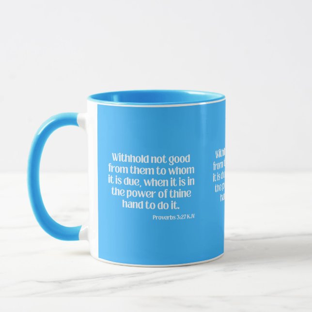 Proverbs 3:27 KJV Bible Scripture Two-Tone Mug (Left)