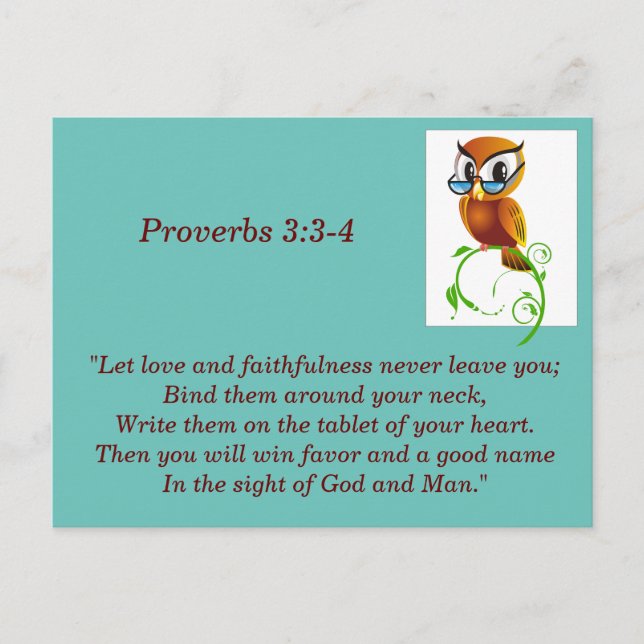 Proverbs 3:3-4 Bible Verse Memory Card (Front)