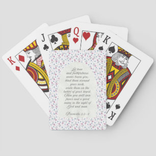Proverbs 3:3–4 Floral Scripture Playing Cards
