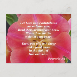 Proverbs 3: 3-4 Love and Faithfulness  Postcard