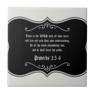 Proverbs 3:5-6 Bible Verse Custom Christian Gift Tile