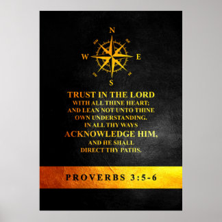 Proverbs 3:5-6 Bible Verse Poster