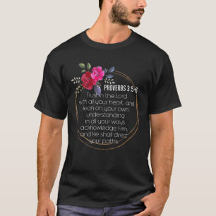 Proverbs 3:5-6 Bible Verse Religious Christian T-Shirt