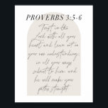 Proverbs 3:5-6 Boho Beige Arch Poster<br><div class="desc">Trust in the Lord with all your heart... -Proverbs 3:5-6</div>