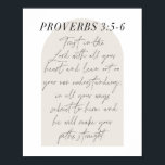 Proverbs 3:5-6 Boho Beige Arch Poster<br><div class="desc">Trust in the Lord with all your heart...  -Proverbs 3:5-6</div>